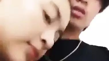 Girl gives a blowjob on the stairs in the Nepali sex video