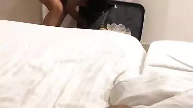 Wife in hotel room during honeymoon walks nude