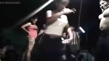 Indian girls group showing boobs and pussy on stage