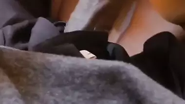 Bushy pussy horny girl riding dick of boyfriend