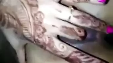 Henna inked indian playing with her pussy