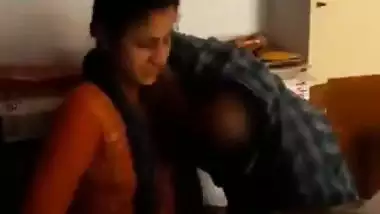 Indian teacher sucking students boobs in class