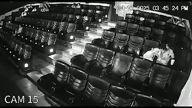 Blowjob in cinema theatre by horny girlfriend