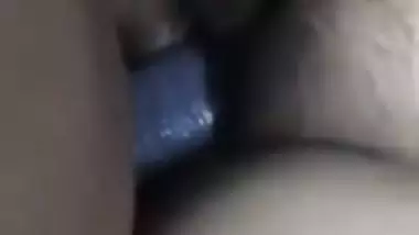 Ex-lover fucking busty wife pussy with condom dick