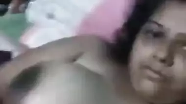 Booby girl selfie video show of her big boobs and fat pussy