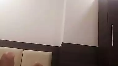 Big guy crushes his sexy GF in bed in a hotel sex MMS