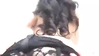 Sexy brunette striptease show