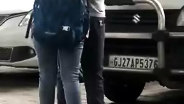 Indian guy films on XXX camera how young couple makes out in street