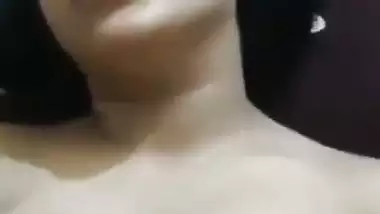 Boob press video with fucking of busty Indian girlfriend