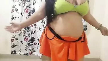 Horny Desi Indian Girl.. Spanking Her Big Ass In Her Private Bedroom Part 2