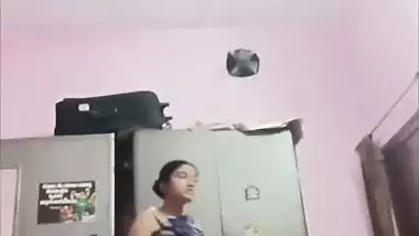 Sister changing dress caught on camera by brother