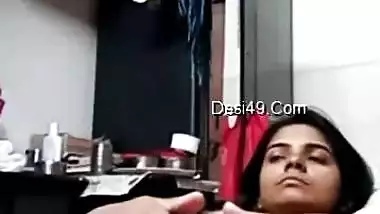 Relaxed Desi sweetheart rubs her XXX snatch waiting for sex with BF
