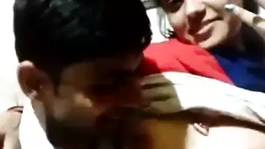 Kissing ends with hot XXX nipple-licking for the lovely Desi chick