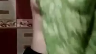 Green dress is thrown away and Desi sex model stay naked in XXX show