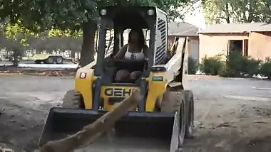 Sexy Indian Girl Driving Bobcat - Maya