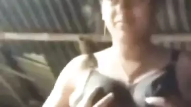 Bengali village girl bra removed and boobs pressing
