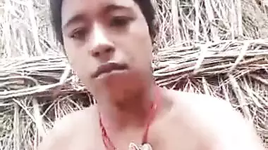 Poor Indian nude girl presses boobs and fingers pussy