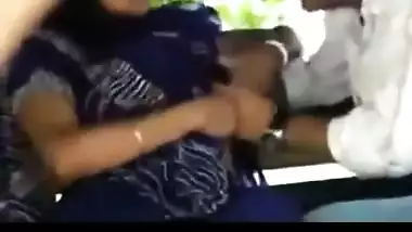 Couple in public park