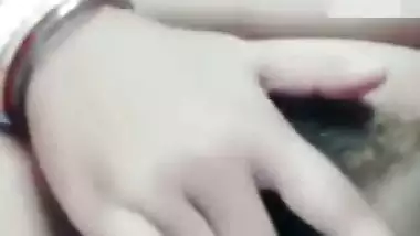 Huge tits Indian girlfriend fingering horny pussy