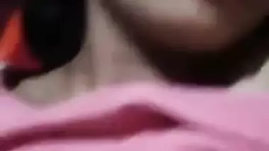 Adorable Desi girl gets horny and plays with her XXX tits on cam